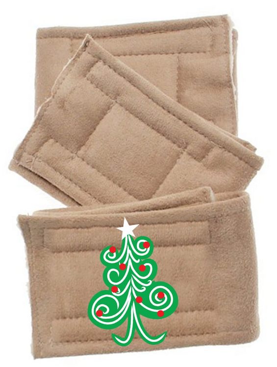 Peter Pads Tan 3 Pack 5 sizes with Design Swirly Christmas Tree